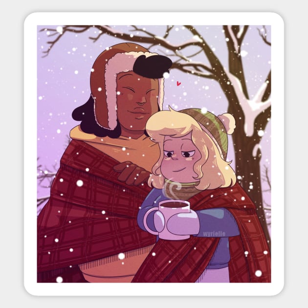 Shep and Sadie's wholesome winter Sticker by Wyrielle